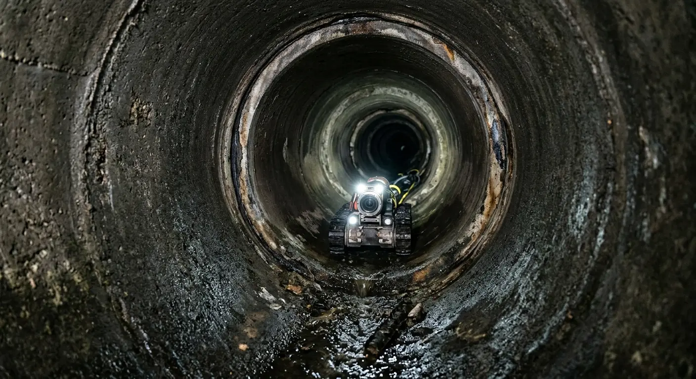 Robotic sewer camera inspecting pipe interior for Sewer Line Repair in Taylorsville